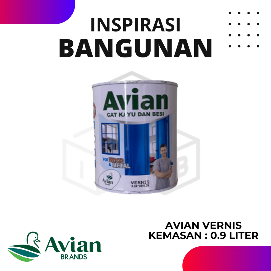 Jual Cat Kayu Besi Dan Besi Avian Vernis Avian Clear Gloss Transparan 09 Liter 09liter 0589