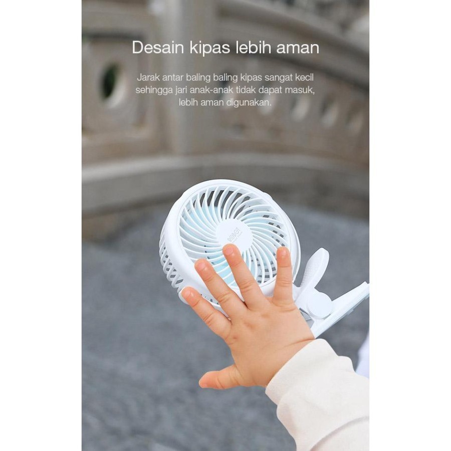 Jual Kipas Angin Portabe Mini Robot RT-BF10 Mini Fan Jepit Cap Putar ...