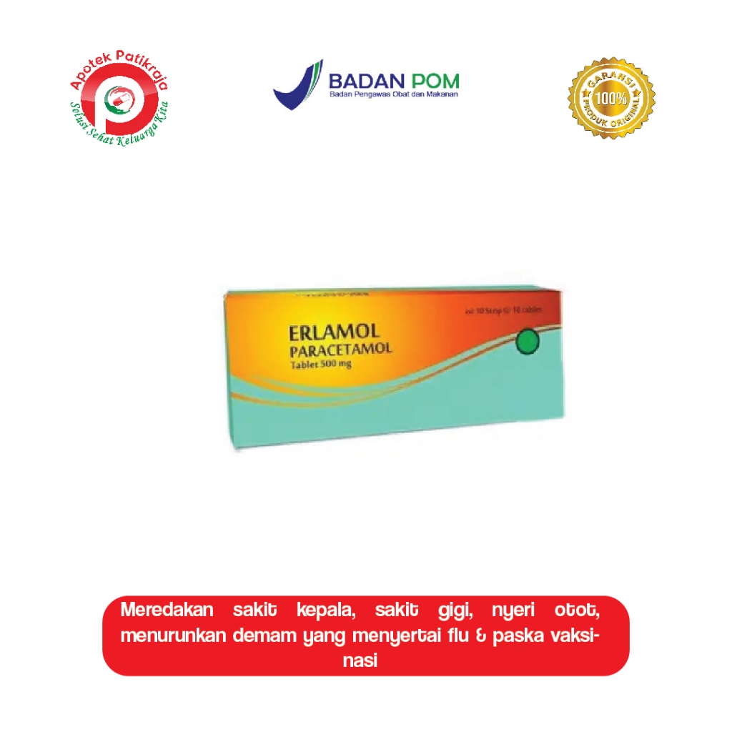 Jual ERLAMOL 500MG PARACETAMOL STRIP | Shopee Indonesia