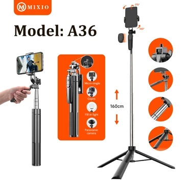 MIXIO A36 160CM Tongsis Bluetooth Selfie Stick Tripod With Remote