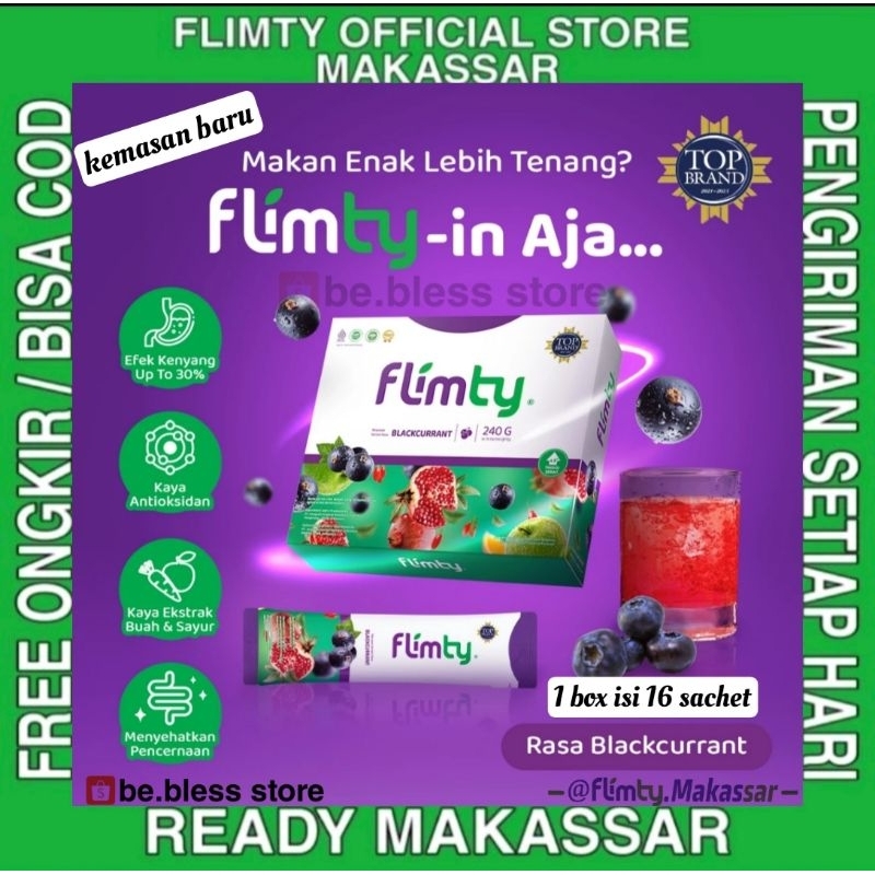Jual Flimty Fiber Rasa Blackcurrant 1 box isi 16 sachet BPOM Ready ...