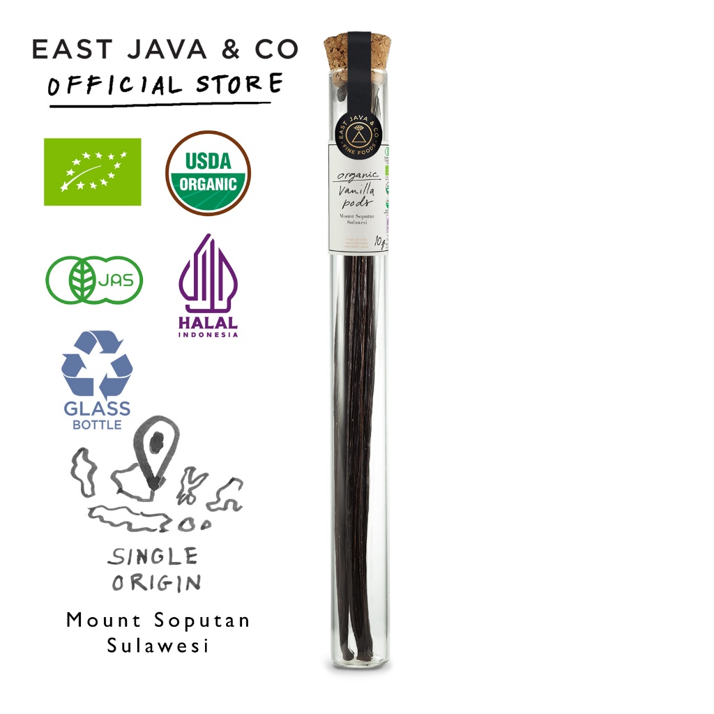 Jual East Java & Co Organic Vanilla Pods - 10g (Biji Vanilla Organik ...