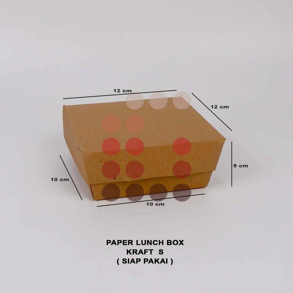 PAPER LUNCH BOX KRAFT FOOD GRADE SIAP PAKAI ISI 50 PCS