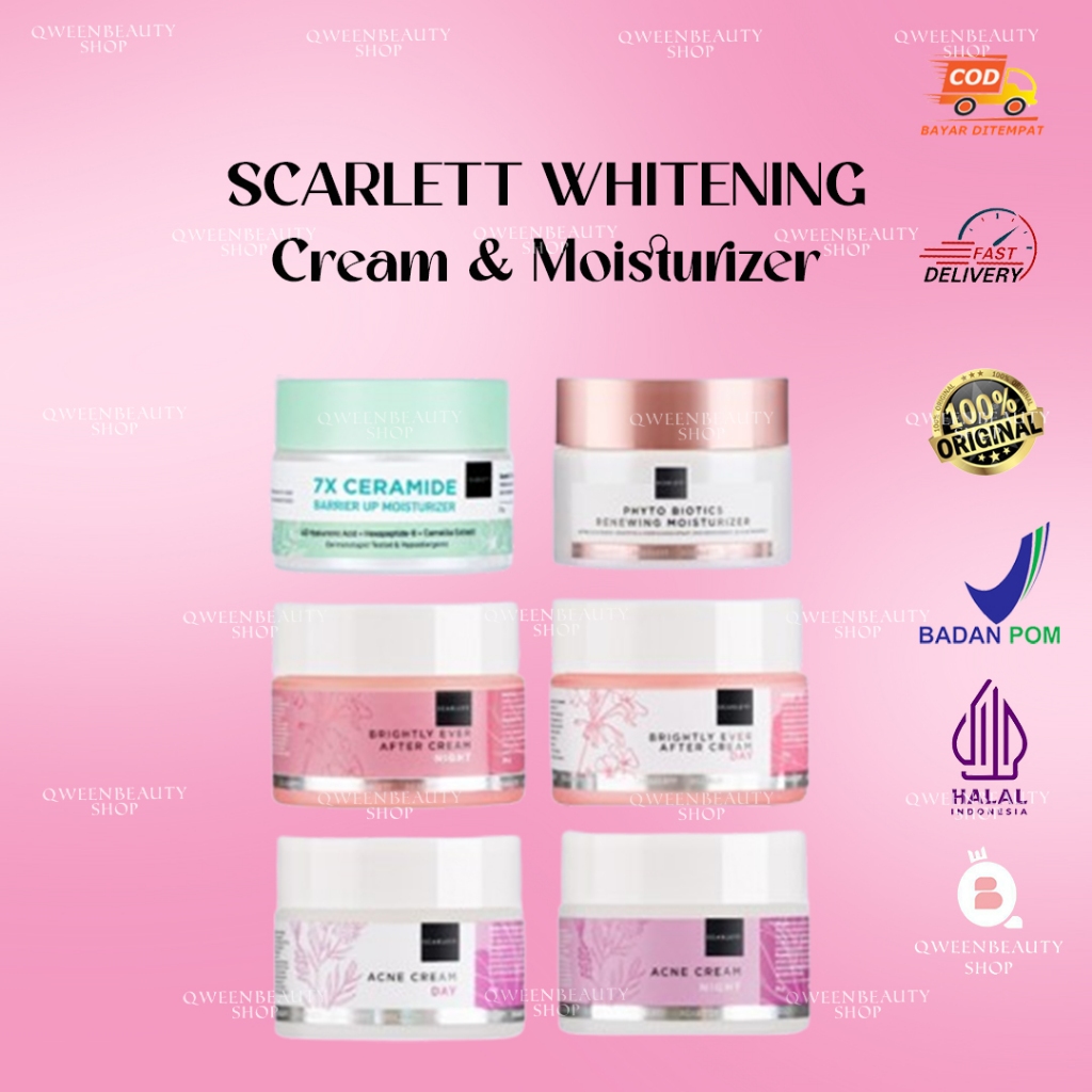 Jual Scarlett Whitening Cream Day Night Original Acne Brightly Ever Paket Scarlet By Felicya 4677