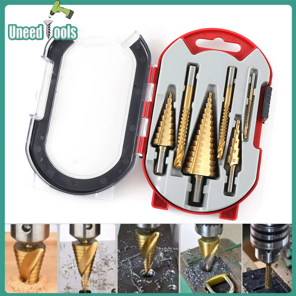 Jual UneedTools Mata bor pagoda 6pcs Untuk Baja Spiral HSS Step Drill