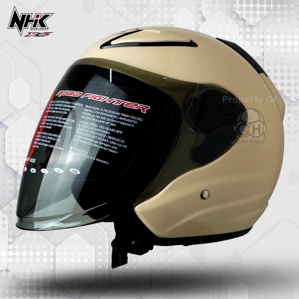 Jual HELM NHK R6 SOLID CREAM HALF FACE POLOS R-6 R 6 | Shopee Indonesia