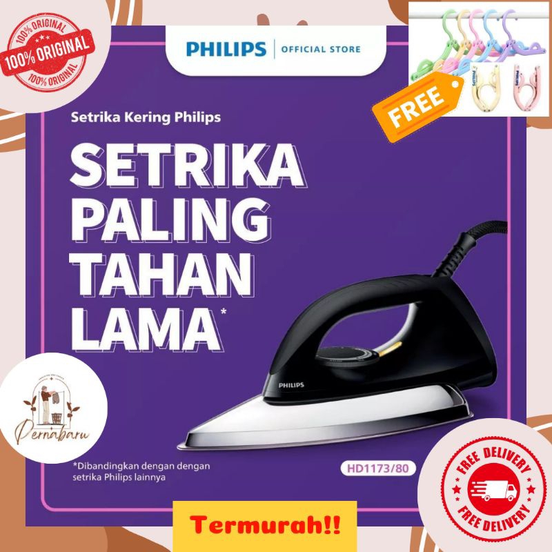 Jual Philips Setrika kering Classic HD1173/40 - Hitam, Tapak Ceramic 4