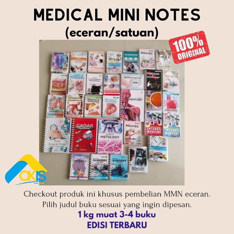 Jual [1kg Muat 3-4 Buku] BUKU MEDICAL MINI NOTES ORIGINAL - THT ...