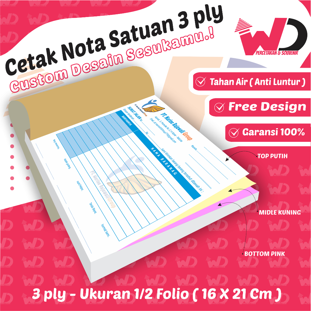 Jual Cetak Nota Surat Jalan Kwitansi 3 Ply 12 Folio Shopee Indonesia 3270