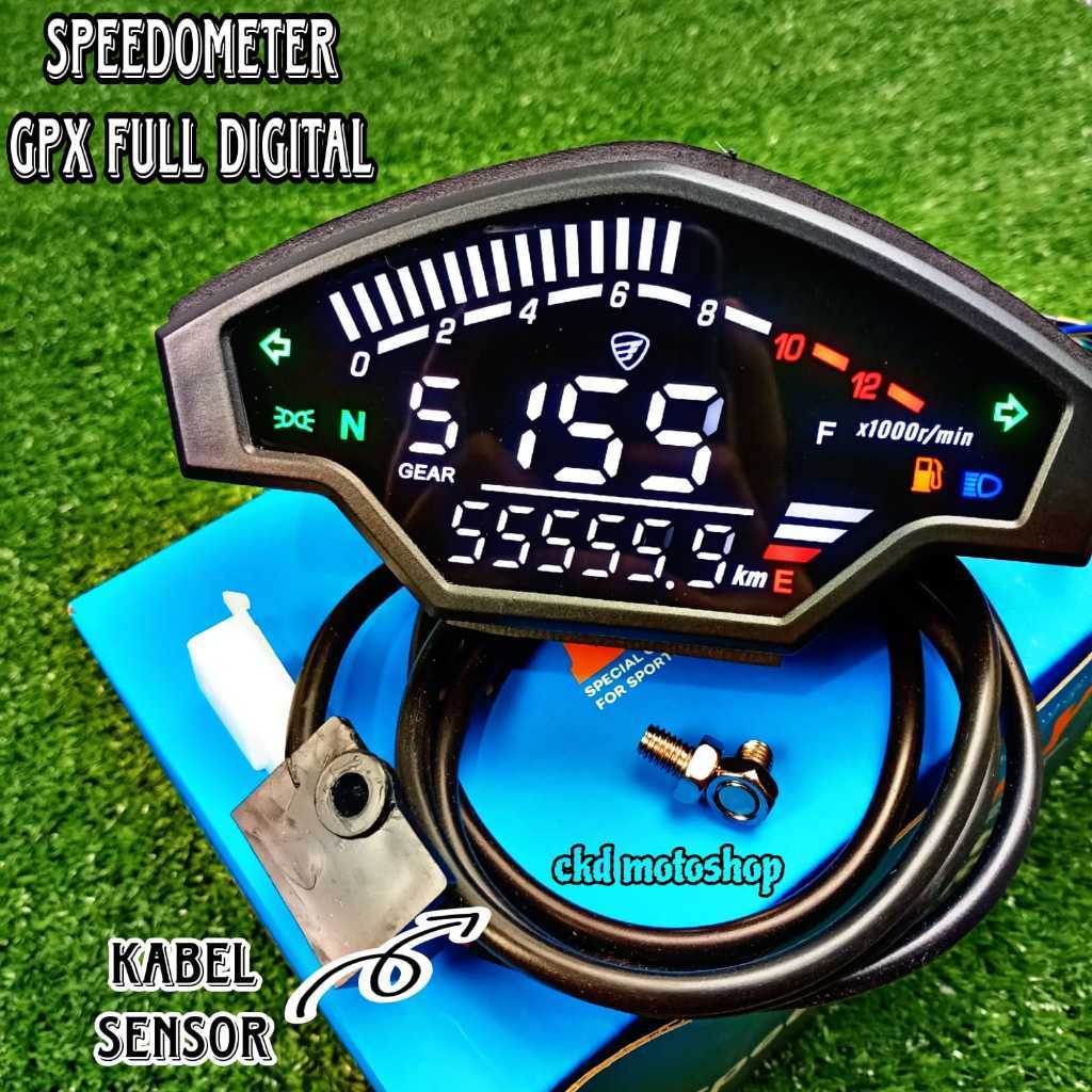 Jual Speedometer Gpx Digital Universal Import Spido Gpx Full Digital Set Kabel Sensor Spedo