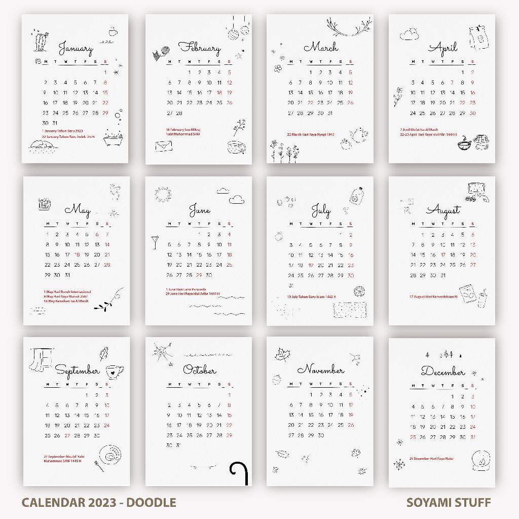 Jual Kalender Paper Aesthetic Premium / Kalender Kertas | Shopee Indonesia