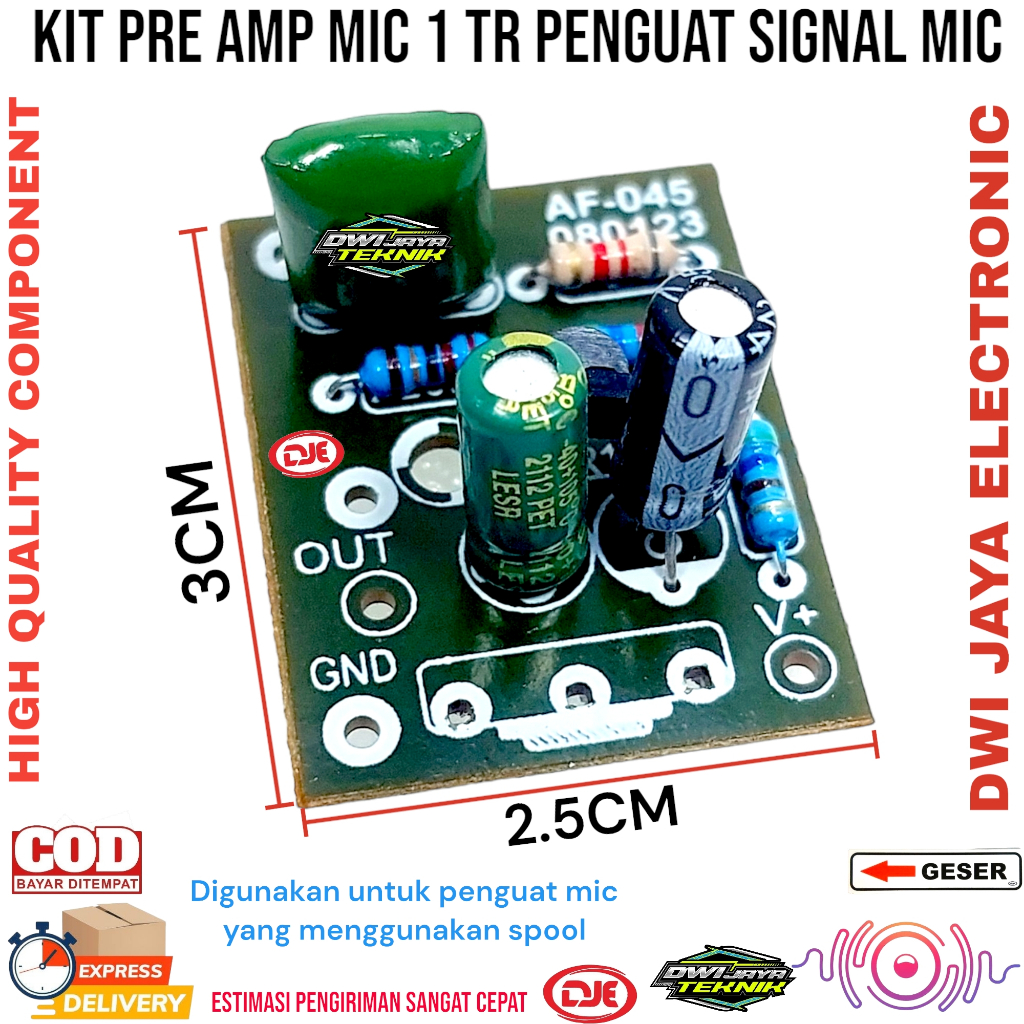 AD828 Stereo Dynamic Microphone Preamplifier Board MIC Preamp DC 3.7V-15V  12V