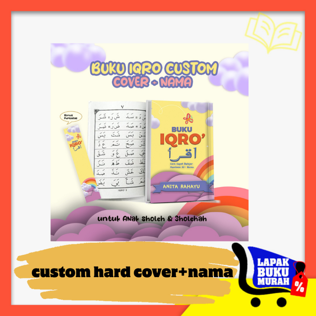 Jual Buku Iqro Custom Cover + Nama Dan Bisa Pakai Foto Untuk Anak ...