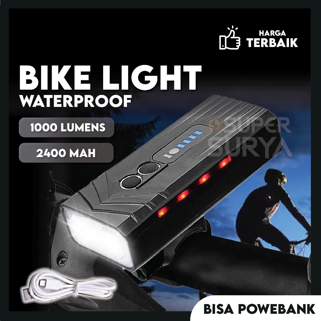 Jual Lampu Depan Sepeda Led T Senter Super Terang Waterproof Hiking Biking Outdoor Shopee