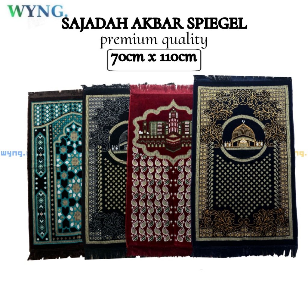 Jual Sajadah Akbar Spiegiel Super Spiegel Ukuran 70x110 cm Lapisan Spigel  Karpet Antislip