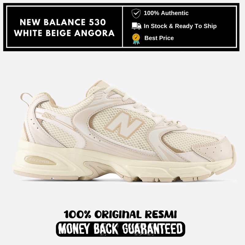 Jual New Balance 530 White Beige Angora Mr530aa 100 Original Resmi