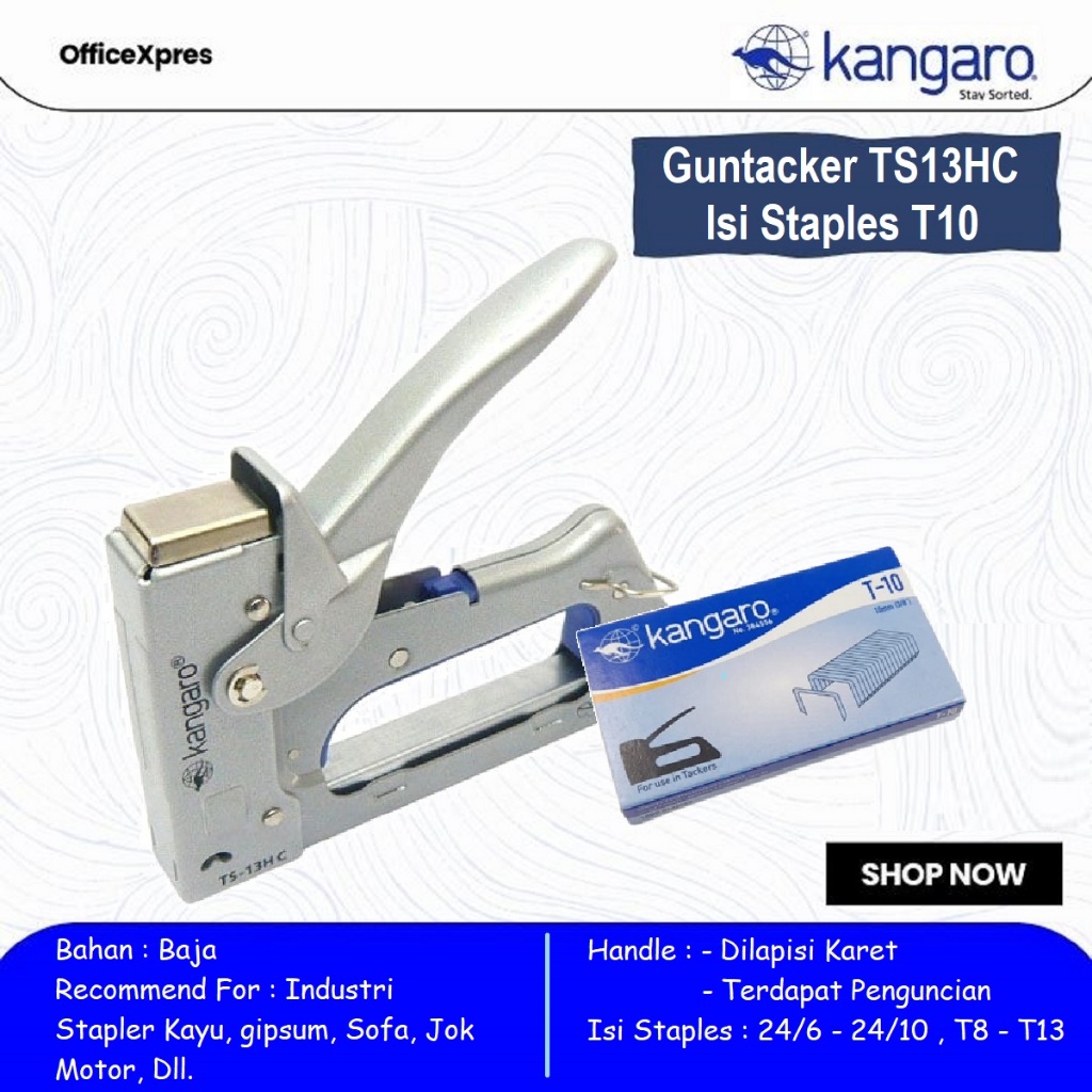 Jual Stapler Tembak Gun Tacker / Guntacker Kangaro TS 13HC Shopee