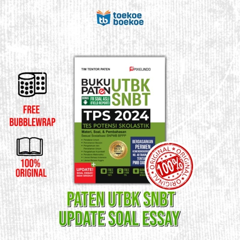 Jual BUKU PATEN SNBT UTBK 2024 DILENGKAPI SOAL ESSAY ISIAN SINGKAT ...