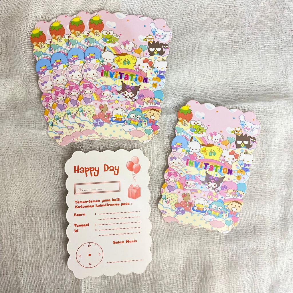 Jual Kartu Undangan Ultah Ulang Tahun Sanrio Melody Kuromi Cinnamoroll