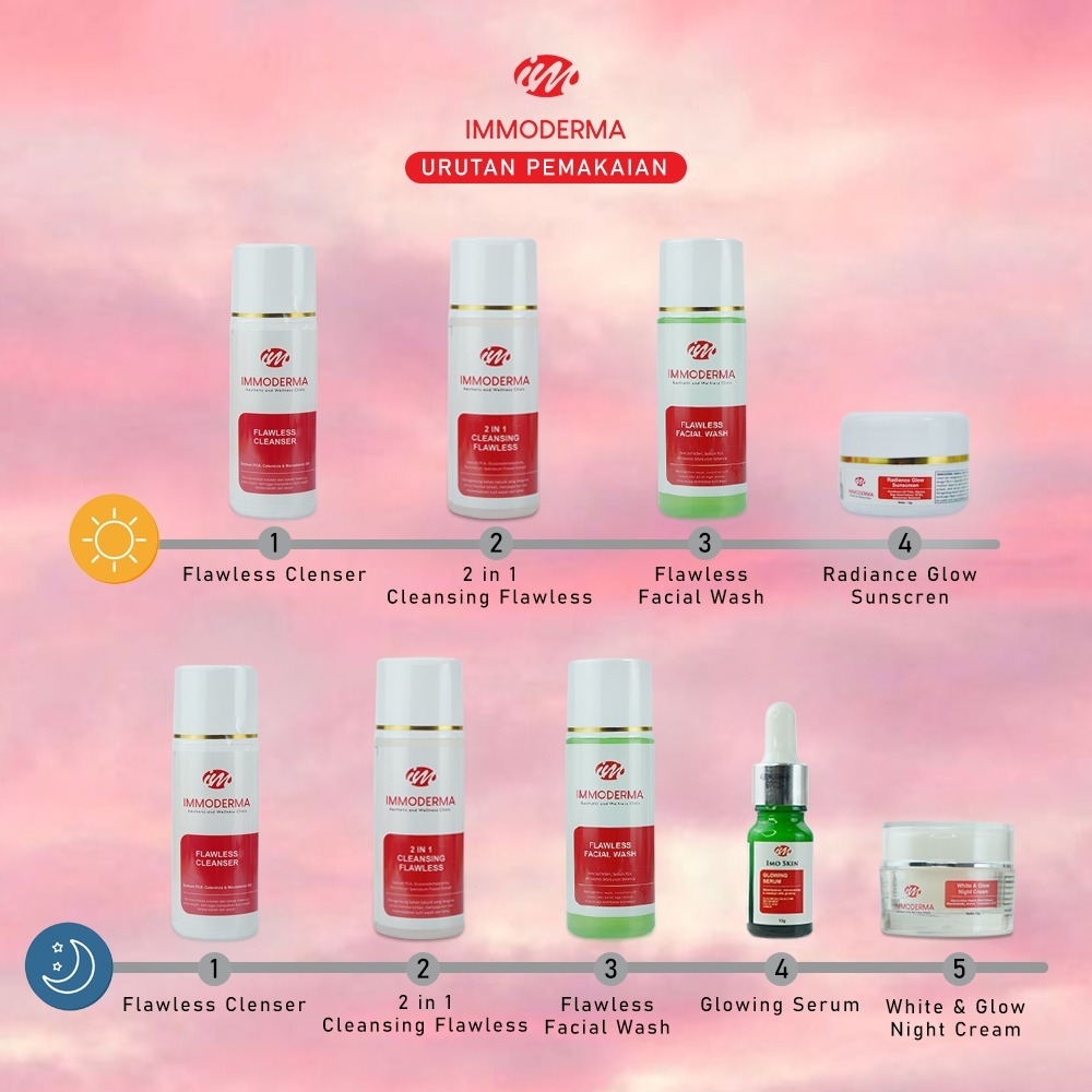 Jual IMMODERMA 2 in 1 Cleansing Flawless | Toner Penyegar Pembersih dan ...