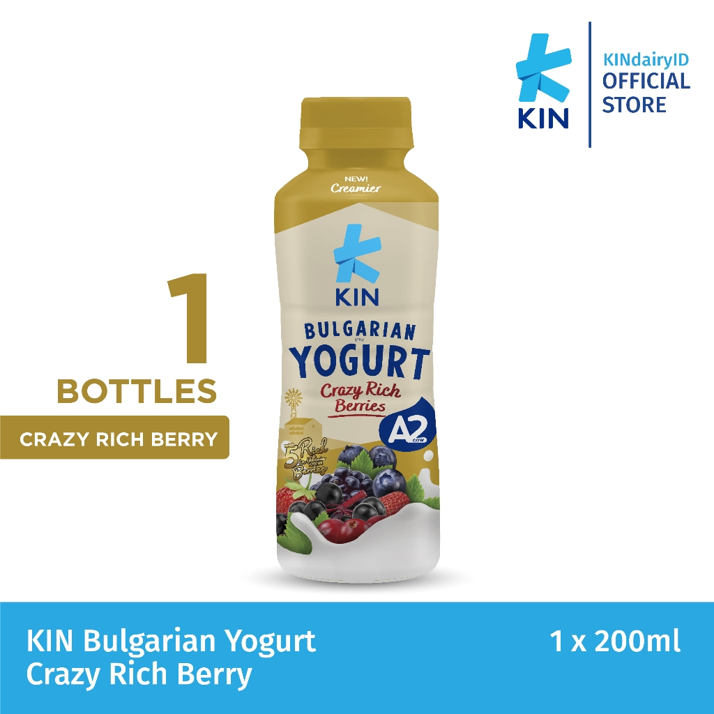 Jual KIN Bulgarian Yogurt Crazy Rich Berry 200 ml | Shopee Indonesia