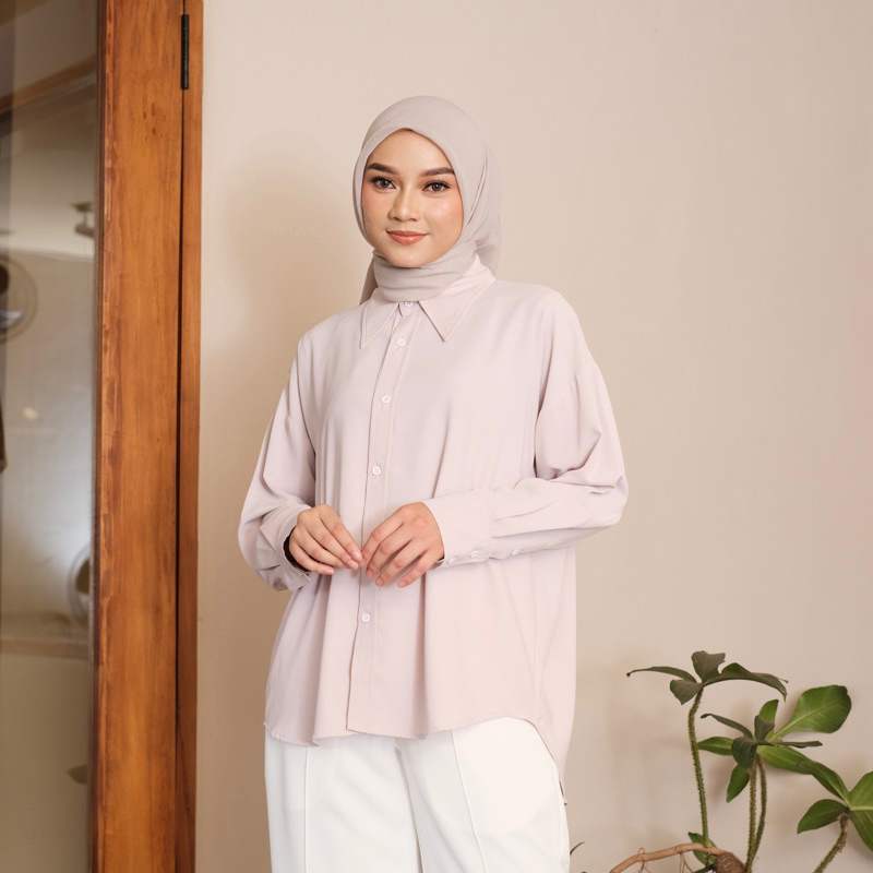 Jual LINKA- Seamless Shirt Kemeja Basic Shirt Wanita Polos Lengan ...