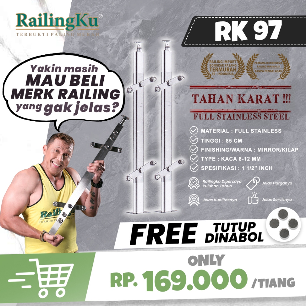 Jual (STOK HABIS) Railing Tangga Stainless Milenials Desain Tiang ...