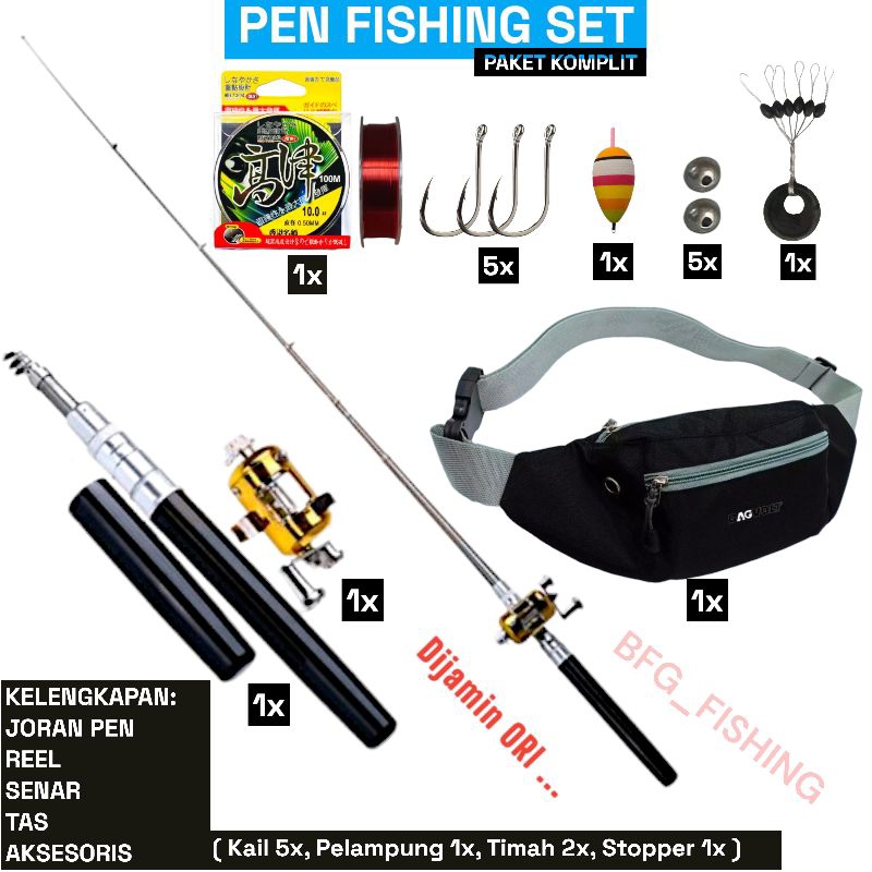 Jual Fishing Pen Set Alat Pancing Pulpen Mini Pena Portable Joran Fishing Shopee Indonesia