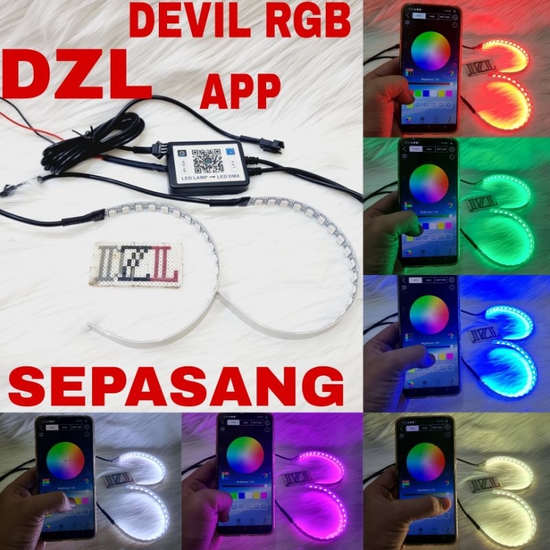 Jual Lampu Led Devil Demon Rgb Matrix Mode Running Welcome Light App Wireless Bluetooth