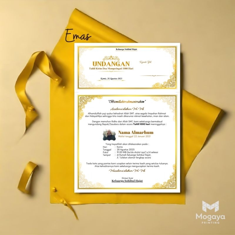 Jual Undangan Tahlil Kenduri Pengajian Tasyakuran Aqiqah Khitanan