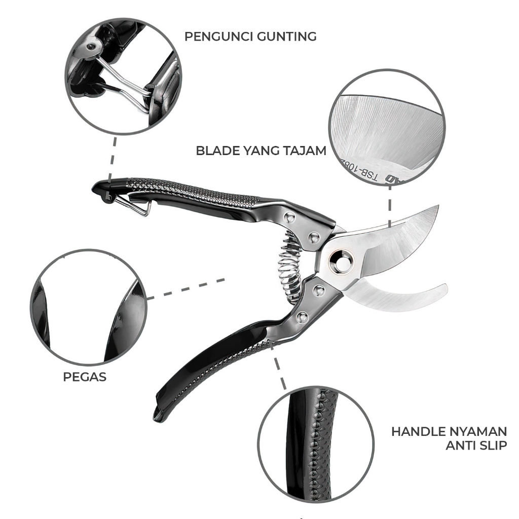 Jual Allefix Gunting Potong Ranting Bunga 8Inch Pruning Shears- 6697 ...