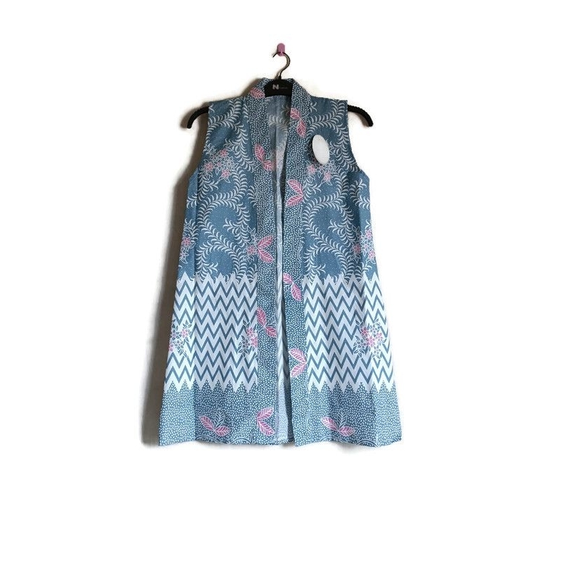 Jual ONE SET ROMPI BATIK OUTER TANPA LENGAN WANITA VEST BATIK BLAZER ...