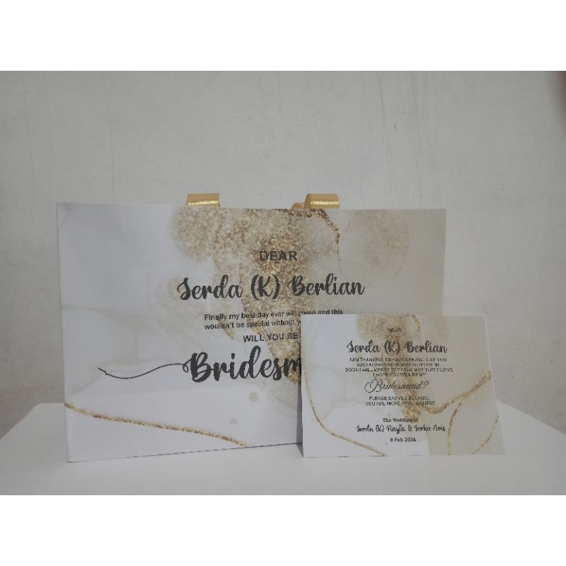 Jual Paperbag bridesmaid + kartu ucapan custom | Shopee Indonesia