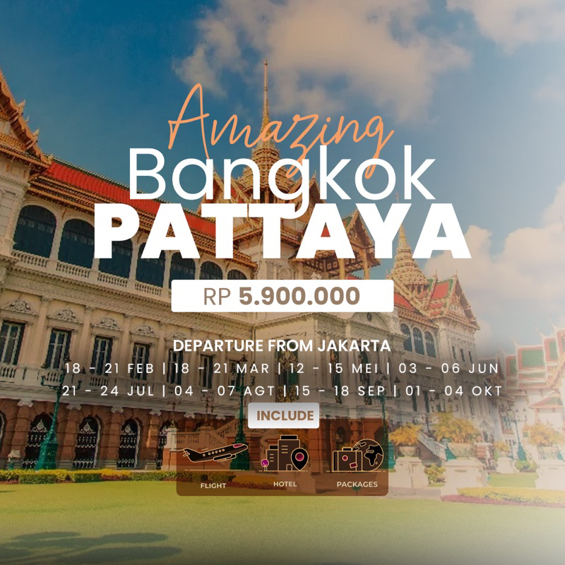 Jual Trip Bangkok Pattaya Thailand 2024 Shopee Indonesia   Id 11134207 7r98x Lqeta4j6hafa79