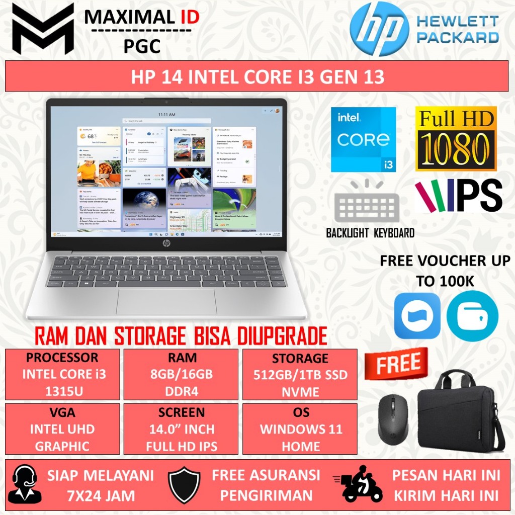 Harga laptop hp on sale core i3 ram 8gb