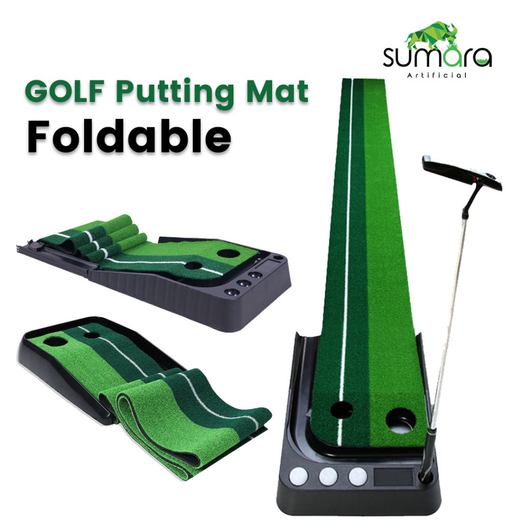 Jual Karpet Golf Mat Practice Putting Trainer 3 Meter Automatic Ball