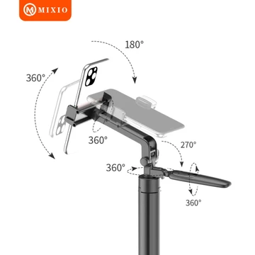 MIXIO A66 160CM Tongsis Bluetooth Selfie Stick Tripod With LED Light