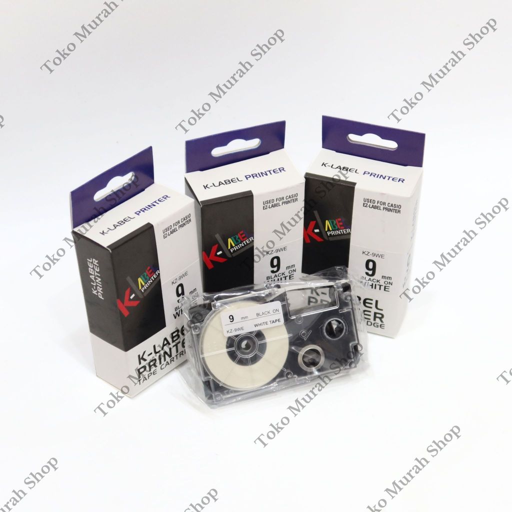 Jual K-Label EZ Label Printer KZ-9WE / Tape Cartridge KZ-9WE Putih ...