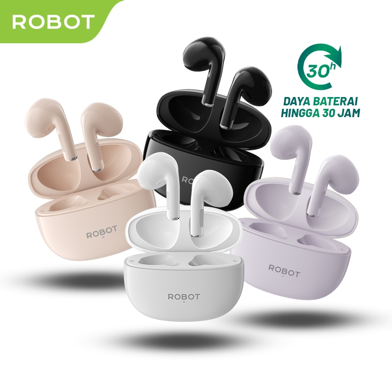 Jual ROBOT TWS Flybuds T10S Semi In Ear Wireless Earbuds Bluetooth 5.3 ...