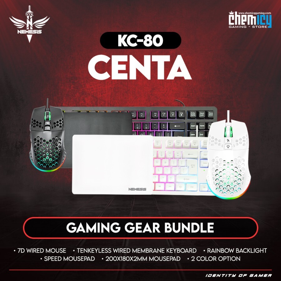 Jual NYK KC80 / KC-80 Centa Gaming Keyboard Mouse Combo | Shopee Indonesia
