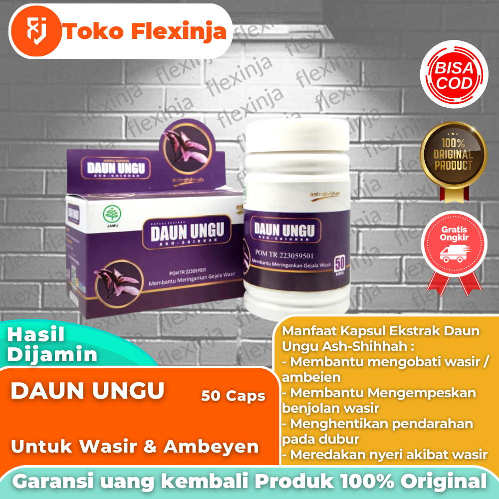 Jual 𝗕𝗣𝗢𝗠 Kapsul Daun Ungu Obat Untuk Wasir Ambeien Benjolan Dubur