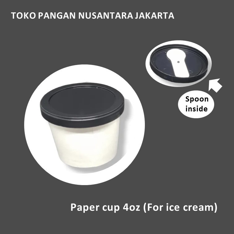 Jual Paper cup ice cream 4oz (spoon inside) | Shopee Indonesia