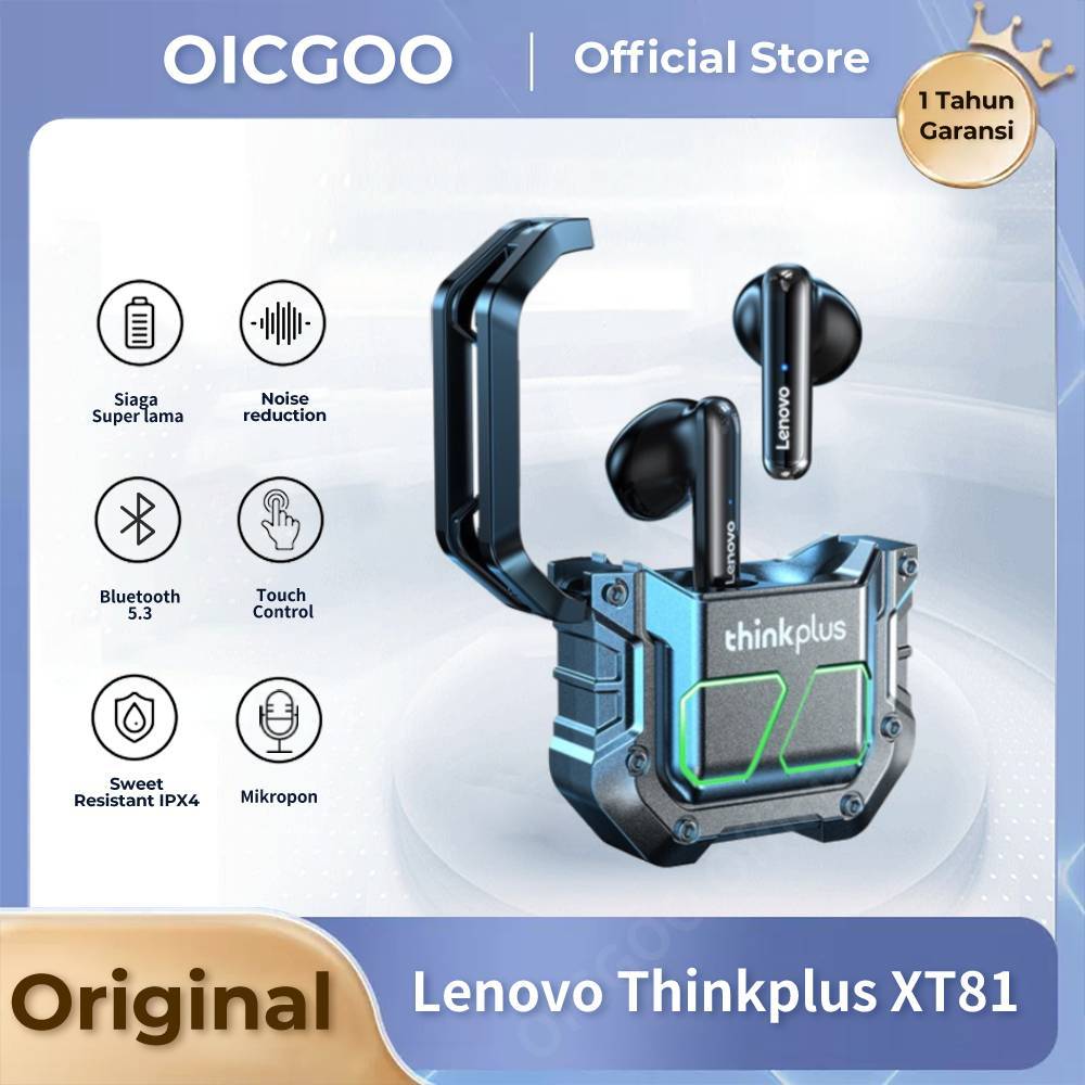 Jual 100% Ori Lenovo Thinkplus XT81 Wireless Gaming Headset Bluetooth 5 ...