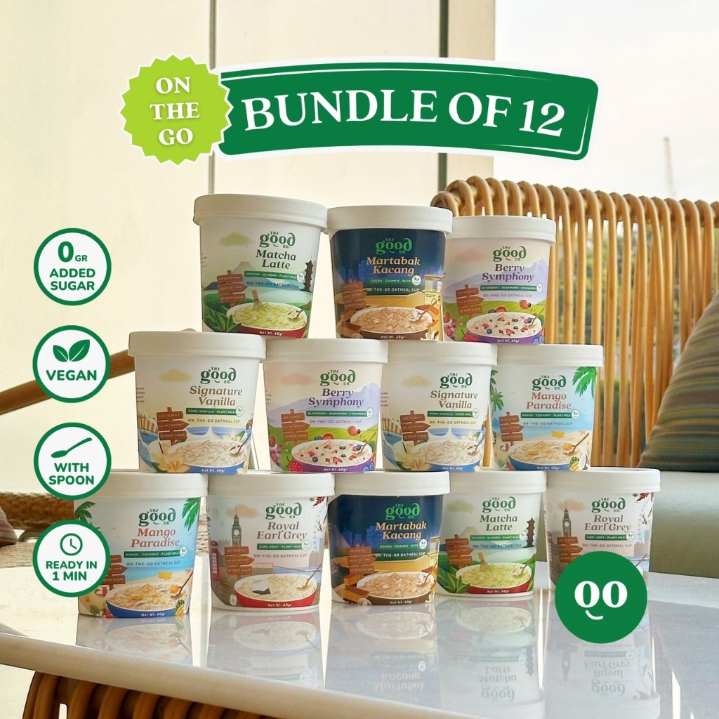 Jual [The Good Co.] Instant Oatmeal Cup + Spoon - BUNDLE OF 12 | Shopee ...
