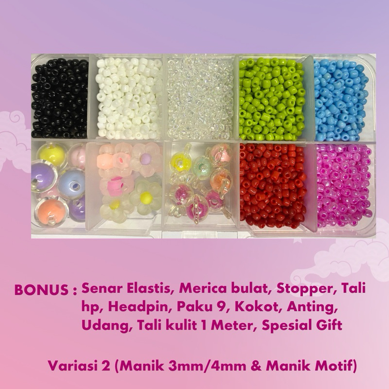 Jual Manik Manik Pasir 1 Box / Paket Manik Manik DIY / DIY Meronce ...