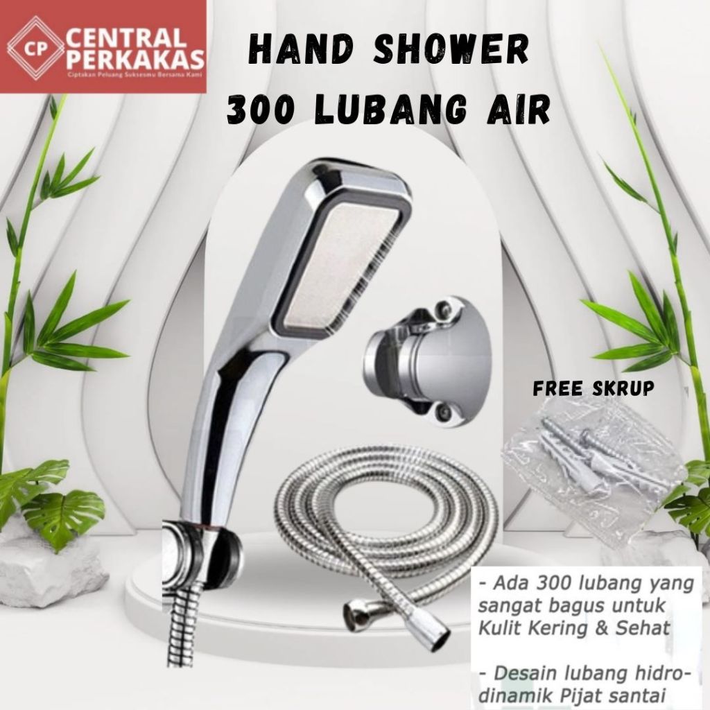 Jual Hand Shower Hemat Air 300 Lubang Tekanan Kencang Shower Aerator