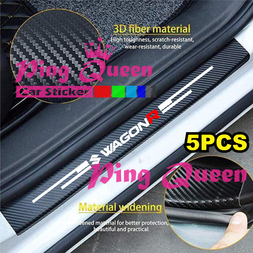 Jual sticker carbon 3d mobil wagon r stiker sill plate karbon 3d mobil ...
