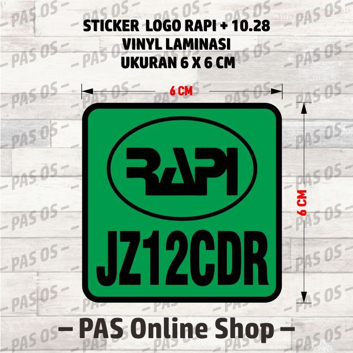 Jual STICKER CUSTOM RAPI PLUS 10-28 UKURAN 6 X 6 CM | Shopee Indonesia