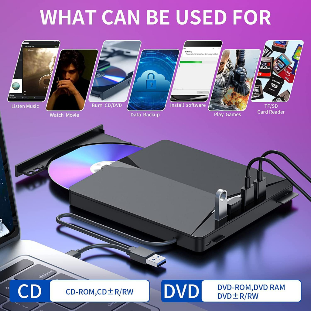 Jual Drive Optik USB Seluler Eksternal 3.0 DVD/CD Perekam Tujuh Dalam ...