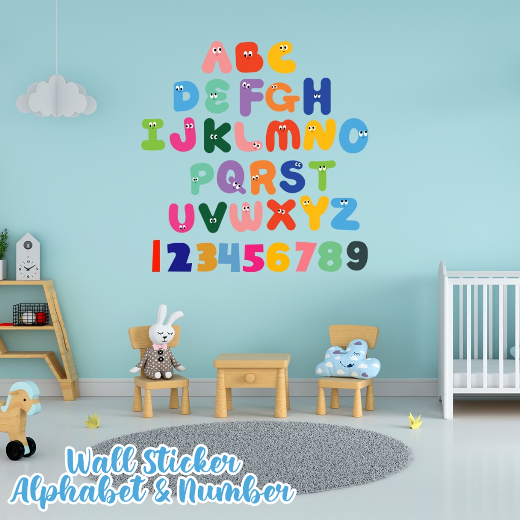 Jual Stiker Dinding Alphabet dan Angka Untuk Media Belajar Anak ...